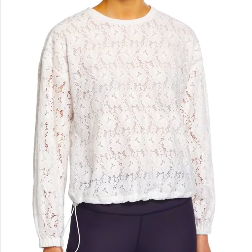 kate spade White Lace Long Sleeve Pullover M